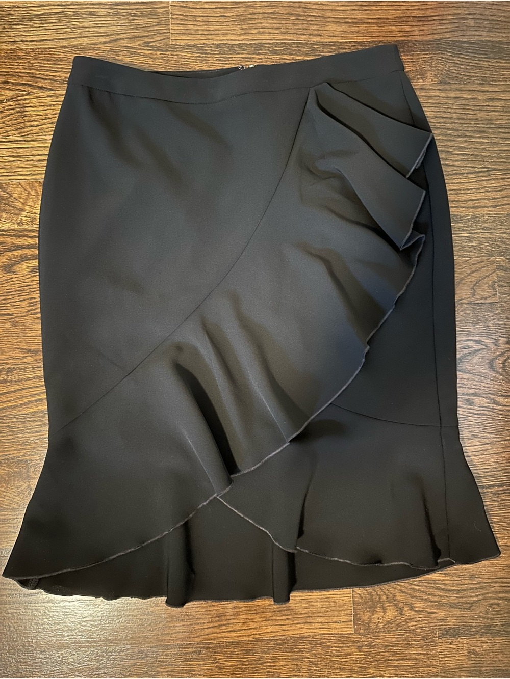 Ann Taylor Black Ruffle Pencil Skirt - Women's